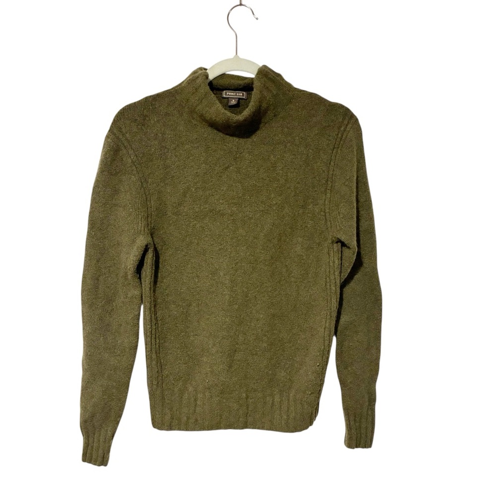 Point Sur by J Crew Green Cowl Neck‎ Merino Wool Alpaca Sweater Size Small
